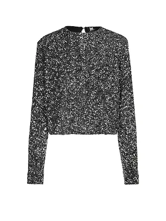 KARO KAUER | Langarmshirt SEQUINS SILVER | 